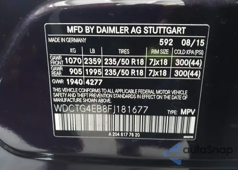 2015 Mercedes-Benz Gla 250 z USA, uszkodzony, nr VIN WDCTG4EB8FJ181677